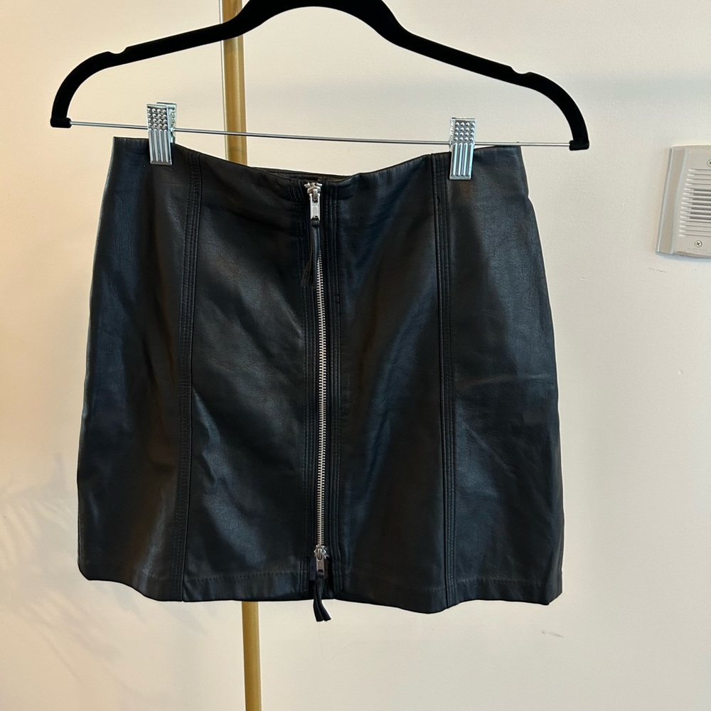 Faux leather skirt